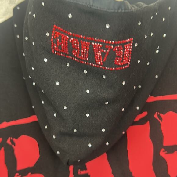 Christopher Rose Dream Rose Hoodie Sweatshirt Men’s Size Medium Rhinestone Rare - Picture 7 of 10